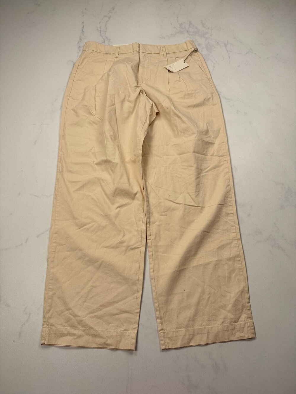 A New Day New Wide Leg Trousers Beige Modern Straight Leg - Womens 12